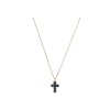 Bartorelli Italian Jewels | COLLANA  IN ORO ROSA CON CROCE PENDENTE IN DIAMANTI NERI - VN27314DKP (1)