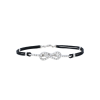 Bartorelli Italian Jewels | BRACCIALE IN SAGOLA NERA CON NODO IN PAVE' DI DIAMANTI ED ELEMENTI IN ORO BIANCO - BR600B (1)