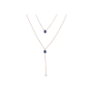 Bartorelli Italian Jewels | COLLANA A DOPPIO FILO IN ORO ROSA CON ZAFFIRI BLU E DIAMANTE - C069/20-ZB (1)