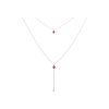 Bartorelli Italian Jewels | COLLANA A DOPPIO FILO IN ORO ROSA CON RUBINI E DIAMANTE PENDENTE - C069/20-RB (1)