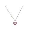 Bartorelli Italian Jewels | COLLANA IN ORO BIANCO CUORE CON ZAFFIRI ROSA E DIAMANTI BIANCHI - 372-3470-MOD (1)