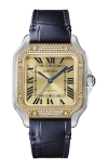 Cartier | SANTOS DE CARTIER, MODELLO MEDIO, ACCIAIO, ORO GIALLO, DIAMANTI, AUTOMATICO - W3SA0007 (2)