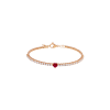 Bartorelli Italian Jewels | BRACCIALE TENNIS SEMIRIGIDO IN ORO ROSA CON DIAMANTI E RUBINO TAGLIO CUORE - 251519RBR (1)
