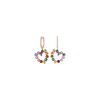 Bartorelli Italian Jewels | ORECCHINI  RAINBOW CON CUORE PENDENTE IN ORO ROSA CON DIAMANTI E ZAFFIRI MULTICOLOR - KE1355/MS (1)