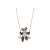 Qeelin | COLLANA BO BO CLASSIC IN ORO ROSA CON DIAMANTI BIANCHI E DIAMANTI NERI - BBN40CLRWBK (1)