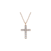 Bartorelli Italian Jewels | COLLANA IN ORO ROSA CON CROCE PAV&Eacute; DI DIAMANTI BIANCHI - 247056 (1)