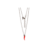 Mano | J . | COLLANA CHARMS CON CORNETTO ROSSO, DIAMANTI BLACK E CATENA - CHGIRT5BPENKPENROSSO - CHGIRT5BPENKPEN_ROSSO (1)