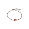Mano | J . | BRACCIALE CHARMS UOMO LUCKY HORN CON CORNETTO SMALTATO ROSSO IN TITANIO, 5 BLACK E CATENA - CHBRT5BBRKSM_ROSSO (1)