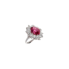 Bartorelli Italian Jewels | ANELLO FIORE GRANDE IN ORO BIANCO CON TORMALINA ROSA E DIAMANTI - 159-C678 (1)