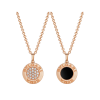Bulgari | COLLANA BVLGARI BVLGARI IN ORO ROSA CON PAV&Eacute; DI DIAMANTI E ONICE NERA - CL857357 - CL857357 (1)