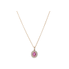 Bartorelli Italian Jewels | COLLANA GIROCOLLO IN ORO ROSA CON PENDENTE ROSETTA ZAFFIRO ROSA CENTRALE E PAV&Eacute; DI DIAMANTI - 234-5053-C (1)
