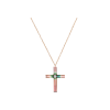 Bartorelli Italian Jewels | COLLANA CON CROCE PENDENTE IN ORO ROSA, DIAMANTE CENTRALE E TORMALINA SFUMATA - GC/I-V/9522 (1)
