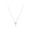 Bartorelli Italian Jewels | COLLANA GIROCOLLO IN ORO ROSA CON PENDENTE CROCE IN PAV&Eacute; DI DIAMANTI - 212-L420 (1)