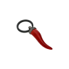 Mano | J . | PORTACHIAVI IN TITANIO CON CORNETTO GRANDE SMALTATO ROSSO E DIAMANTE BLACK DA 3 PUNTI - MINPCHTBPCH_ROSSO (1)