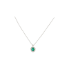 Bartorelli Italian Jewels | COLLANA GIROCOLLO IN ORO BIANCO CON PENDENTE ROSETTA SMERALDO E DIAMANTI - 024-2035 (1)