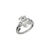 Bartorelli Italian Jewels | ANELLO IN ORO BIANCO 18 CARATI CON DIAMANTE BIANCO TAGLIO OVALE E DIAMANTI BIANCHI TAGLIO TRAPEZIO CERTIFICATI ORIGINALI - F.131D (1)