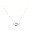 Bartorelli Italian Jewels | I LOVE U - Collana in oro rosa con diamanti bianchi e rubini - FC2425-3R001007N (1)