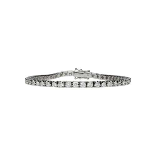 Accedi alla scheda di Bartorelli Italian Jewels Bracciale tennis in oro bianco 18 carati e diamanti bianchi taglio brillante - 13147110