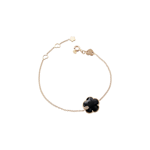 Accedi alla scheda di Pasquale Bruni BRACCIALE PETIT JOLI IN ORO ROSA CON FIORE IN ONICE, DIAMANTI BIANCHI E CHAMPAGNE - 16142R - 16142R