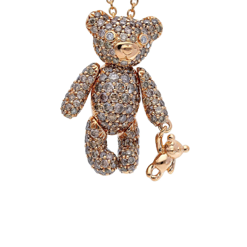 Accedi alla scheda di Bartorelli Italian Jewels COLLANA IN ORO ROSA CON PENDENTE ORSETTO PAV&Egrave; DI DIAMANTI BROWN - 241306