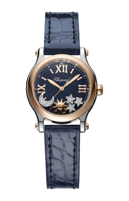 Accedi alla scheda di Chopard HAPPY SPORT SUN, MOON AND STARSI 30 MM, AUTOMATICO, ORO ROSA, LUCENT STEEL&trade;, DIAMANTI - 278573