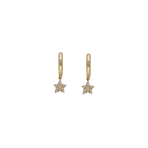 Accedi alla scheda di Bartorelli Italian Jewels ORECCHINI A CERCHIO IN ORO ROSA CON STELLA PENDENTE IN PAV&Eacute; DI DIAMANTI - ORP335/7-C4