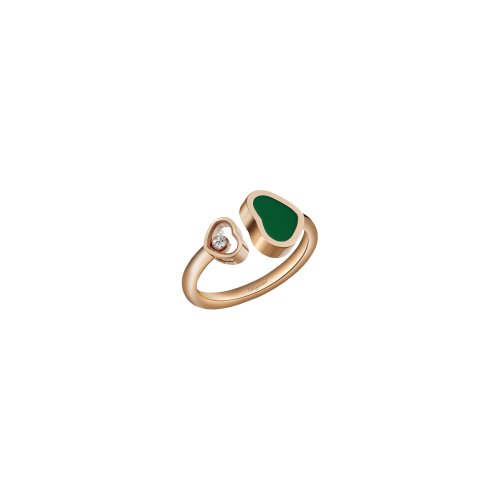 Accedi alla scheda di Chopard CHOPARD - HAPPY HEARTS - ANELLO IN ORO ROSA, DIAMANTE, AGATA VERDE - 829482-5100 - 829482