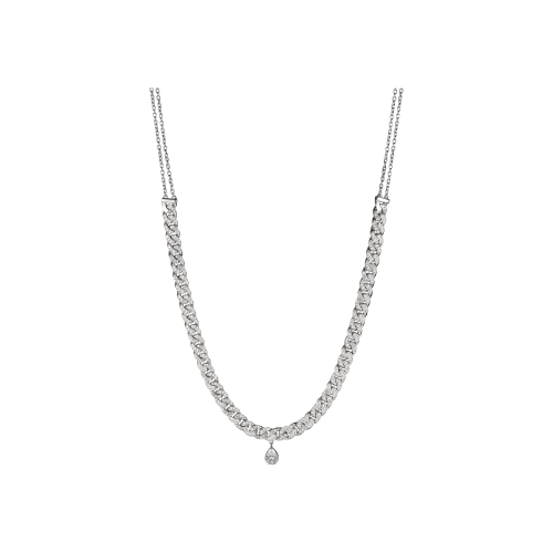 Accedi alla scheda di Bartorelli Italian Jewels COLLANA IN ORO BIANCO GOURMETTE CON DIAMANTE PENDENTE E PAV&Eacute; DI DIAMANTI - COERI4025BWXX