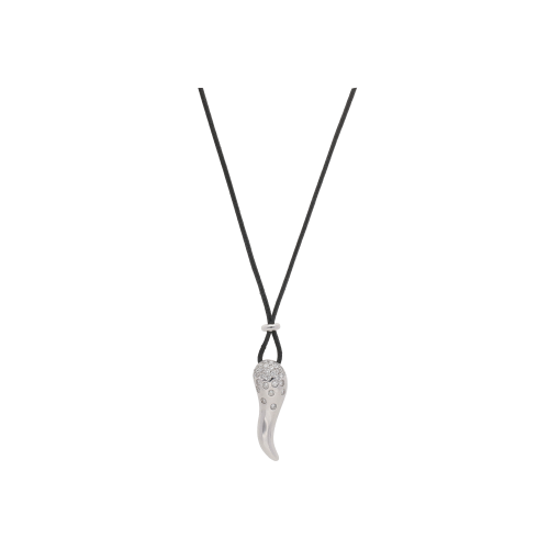 Accedi al prodotto correlato Bartorelli Italian Jewels COLLANA CON CORDINO, TERMINALI IN ORO BIANCO E CIONDOLO CORNO IN ORO BIANCO E DIAMANTI - VP09262DW