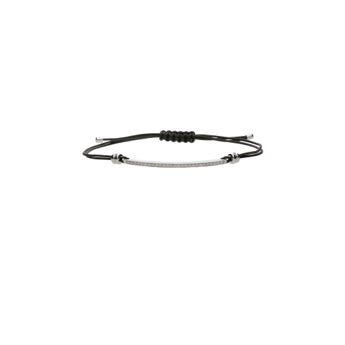 Accedi alla scheda di Bartorelli Italian Jewels BRACCIALE CON CORDINO NERO E BARRETTA IN ORO BIANCO E DIAMANTI - VB24234DW