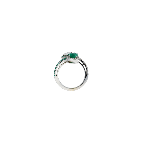 Accedi alla scheda di Bartorelli Italian Jewels ANELLO CUORI IN ORO BIANCO CON DIAMANTI BIANCHI E SMERALDI - BAAN64