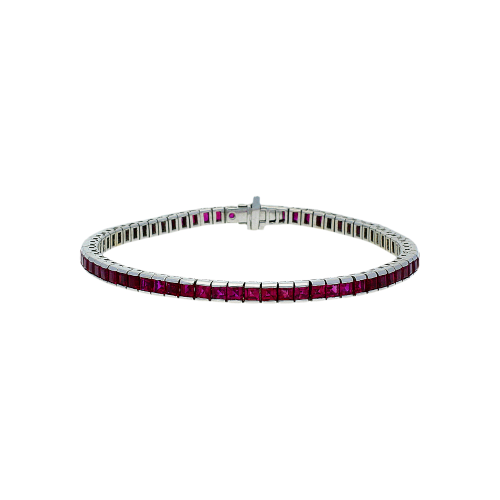 Accedi alla scheda di Bartorelli Italian Jewels Bracciale tennis in oro bianco 18 carati  e rubini naturali - BABR05