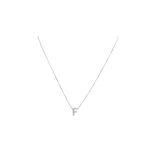 Accedi alla scheda di Bartorelli Italian Jewels Collana in oro bianco con ciondolo lettera F in diamanti - BAC0648