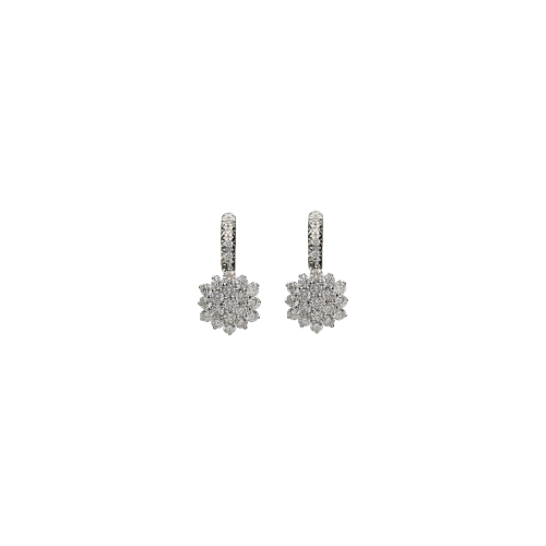 Accedi alla scheda di Bartorelli Italian Jewels ORECCHINI A MONACHELLA IN ORO BIANCO CON FIORE IN PAV&Eacute; DI DIAMANTI BIANCHI - U-BA0R47