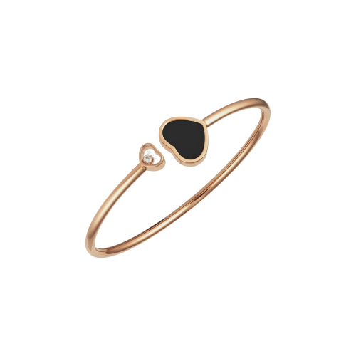 Accedi alla scheda di Chopard CHOPARD - HAPPY HEARTS - BRACCIALE RIGIDO CUORE IN ORO ROSA CON DIAMANTE E ONICE - 857482-5200 - 857482