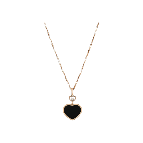 Accedi alla scheda di Chopard CHOPARD - COLLANAHAPPY HEARTS IN ORO ROSA ETICO, DIAMANTE E ONICE - 797482-5201 - 797482