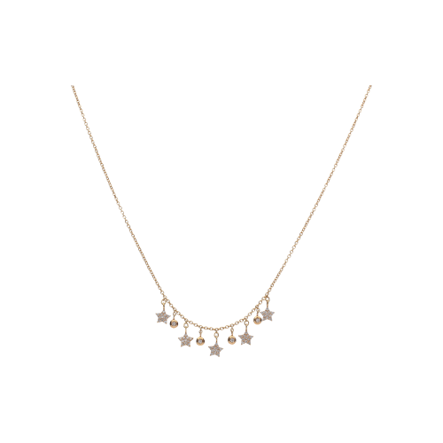 Accedi alla scheda di Bartorelli Italian Jewels COLLANA IN ORO ROSA CON PENDENTI E  STELLE IN PAV&Eacute; DI DIAMANTI - C054/40