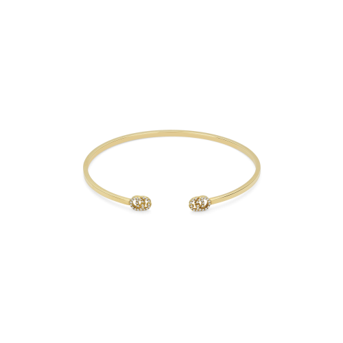 Accedi alla scheda di Gucci BRACCIALE RIGIDO CON GG RUNNING E DIAMANTI IN ORO GIALLO - YBA481662001 - YBA4816620010