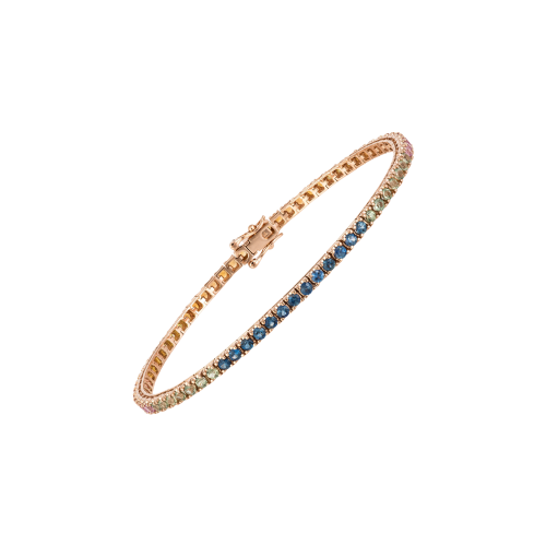Accedi alla scheda di Bartorelli Italian Jewels BRACCIALE TENNIS RAINBOW IN ORO ROSA E ZAFFIRI MULTICOLOR - AB0204/MCS