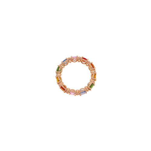 Accedi alla scheda di Bartorelli Italian Jewels ANELLO VERETTA RAINBOW IN ORO ROSA CON ZAFFIRI MULTICOLOR E DIAMANTI - DCR1077/MS