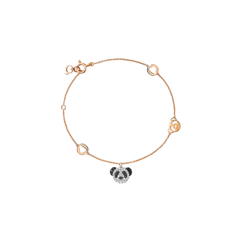 Accedi alla scheda di Qeelin BRACCIALE PETITE BO BO IN ORO ROSA CON DIAMANTI BIANCHI E NERI - BBF-BR0004A-RGDBD - BBF-BR0004A-RGDBD