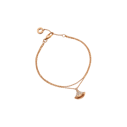 Accedi alla scheda di Bulgari Bracciale DIVAS&rsquo; DREAM in oro rosa 18 carati con pav&Eacute; di diamanti. Lunghezza 15-19 cm - BR857363