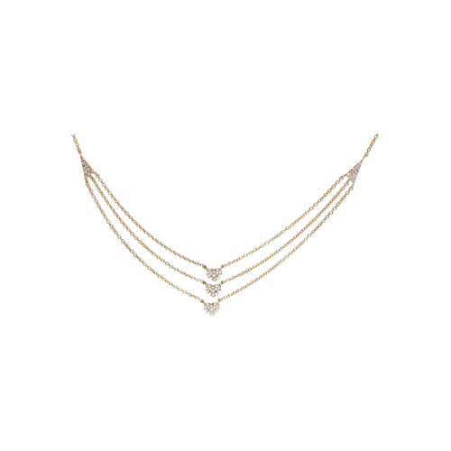 Accedi alla scheda di Bartorelli Italian Jewels COLLANA GIROCOLLO IN ORO ROSA A TRE FILI CON CUORI IN PAV&Egrave; DI DIAMANTI - C054/37