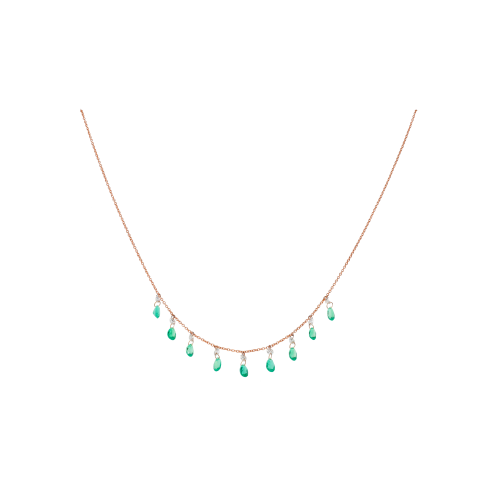 Accedi alla scheda di Bartorelli Italian Jewels COLLANA IN ORO ROSA CON DIAMANTI E SMERALDI PENDENTI - C069/28/4-SM