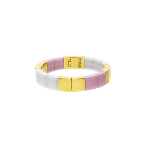 Accedi alla scheda di Roberto Demeglio BRACCIALE AURA IN CERAMICA BIANCA LUCIDA, DORATA GIALLA E BABY PINK - AU965GBP