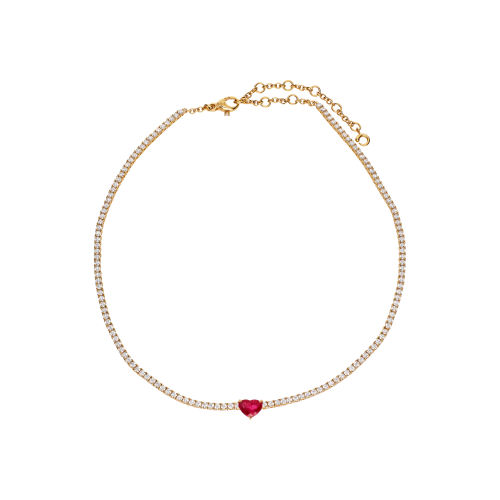 Accedi alla scheda di Bartorelli Italian Jewels GIROCOLLO TENNIS IN ORO ROSA CON CON RUBINO E DIAMANTI BIANCHI - 171-2488