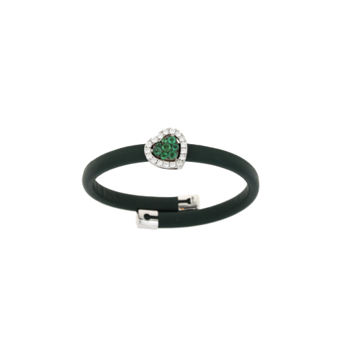 Accedi alla scheda di Bartorelli Italian Jewels BRACCIALE IN PELLE VERDE CON CUORE IN ORO BIANCO, DIAMANTI E SMERALDI - 1PU0750322/4