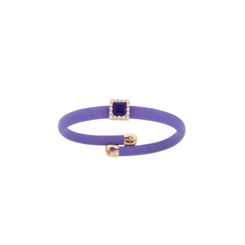 Accedi alla scheda di Bartorelli Italian Jewels BRACCIALE IN PELLE VIOLA CON ELEMENTI IN ORO ROSA, DIAMANTI E AMETISTA - 1PU0032130/2