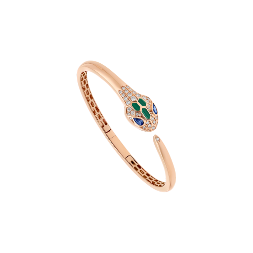 Accedi alla scheda di Bulgari BRACCIALE SERPENTI IN ORO ROSA CON DIAMANTI, ZAFFIRI E MALACHITE - BR858586 - BR858586