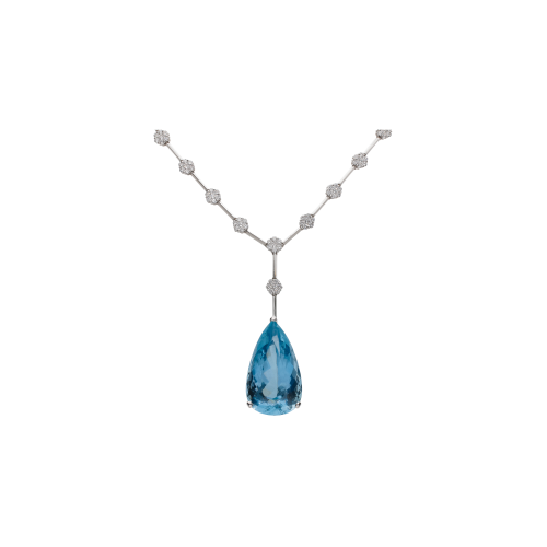 Accedi al prodotto correlato Bartorelli Italian Jewels COLLANA IN ORO BIANCO CON FIORI IN PAV&Eacute; DI DIAMANTI E PENDENTE ACQUAMARINA - COIEEX19-AK653